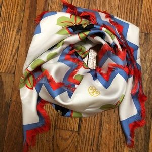 Tory Burch 33” square 100% silk scarf